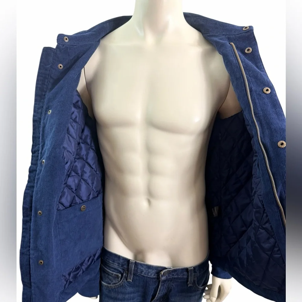 Robert Graham Men’s Size Medium Blue Snap Zipper Corduroy Ranch Jacket